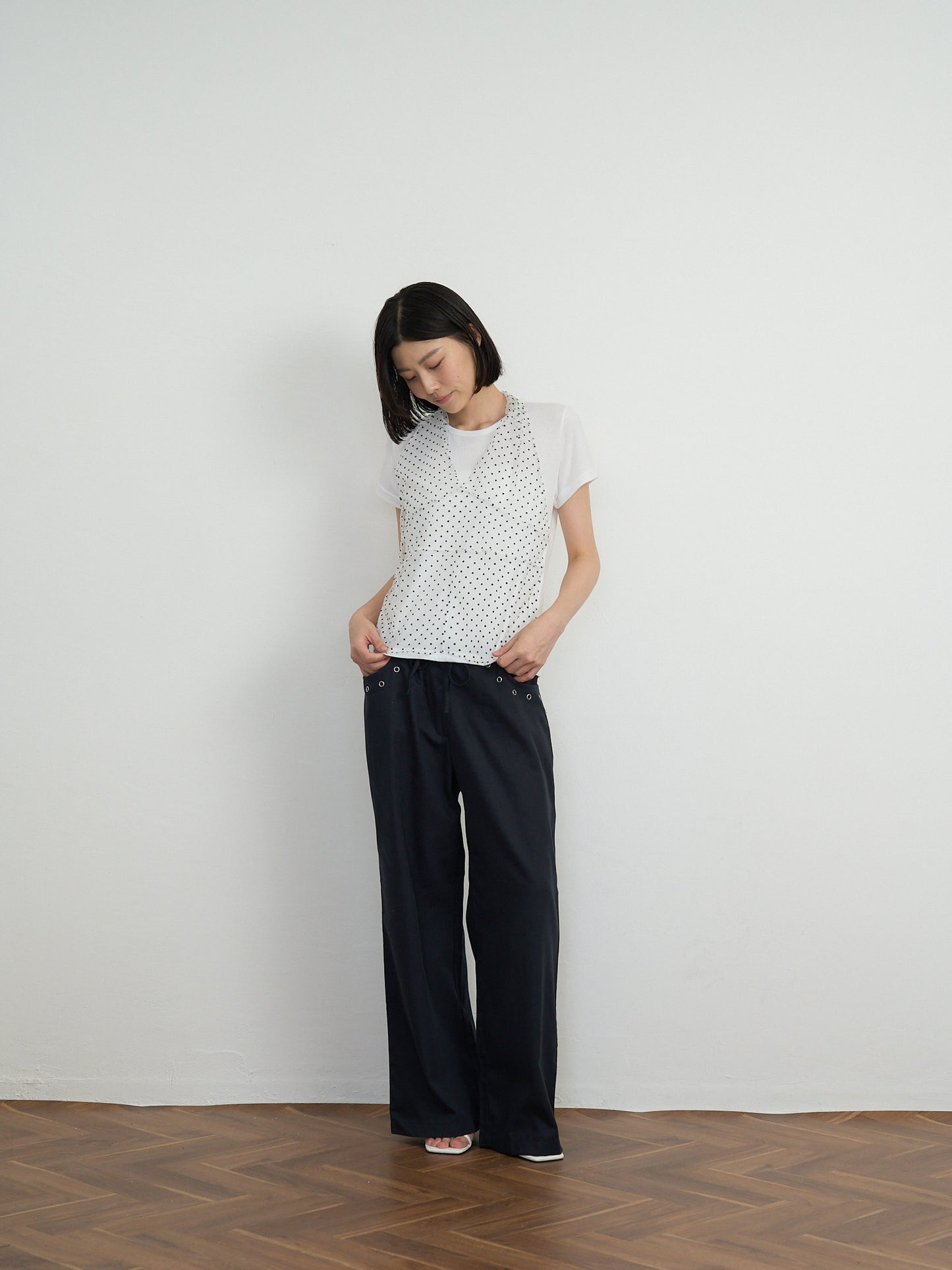 sheer dot layered tee