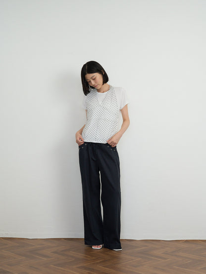 sheer dot layered tee