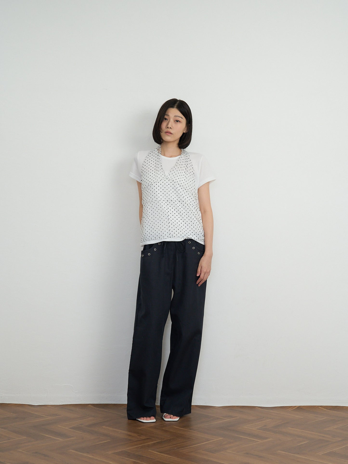 sheer dot layered tee