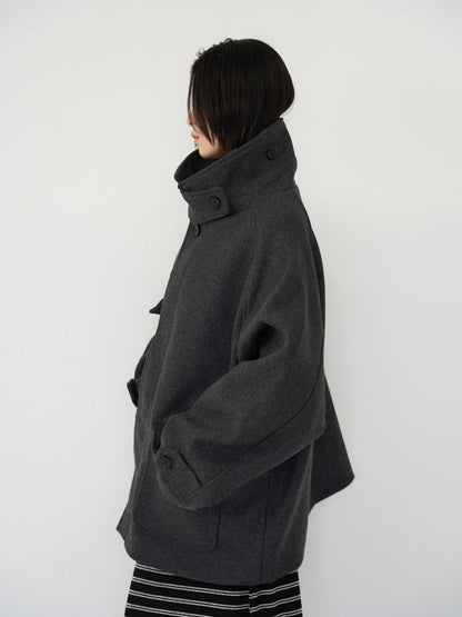 flap pocket wool coat