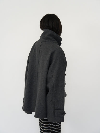 flap pocket wool coat