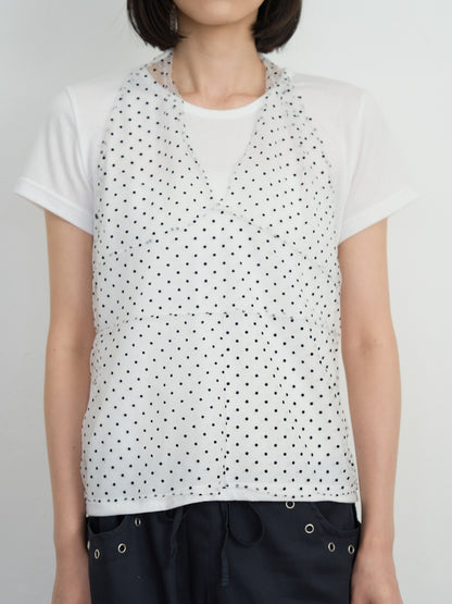 sheer dot layered tee