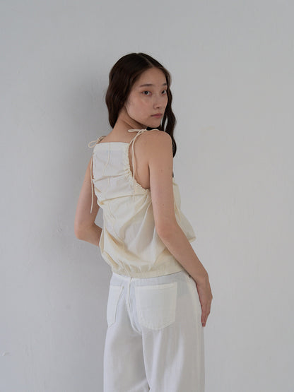 string shoulder wrinkle tops