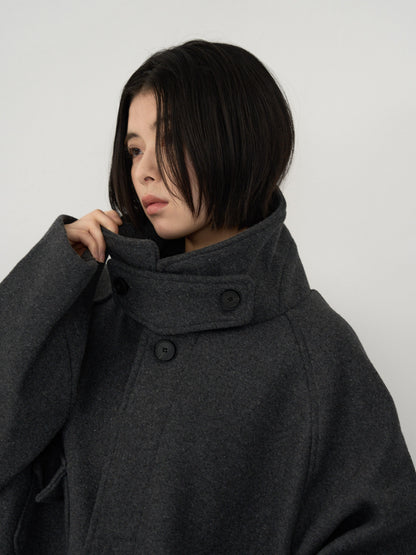 flap pocket wool coat