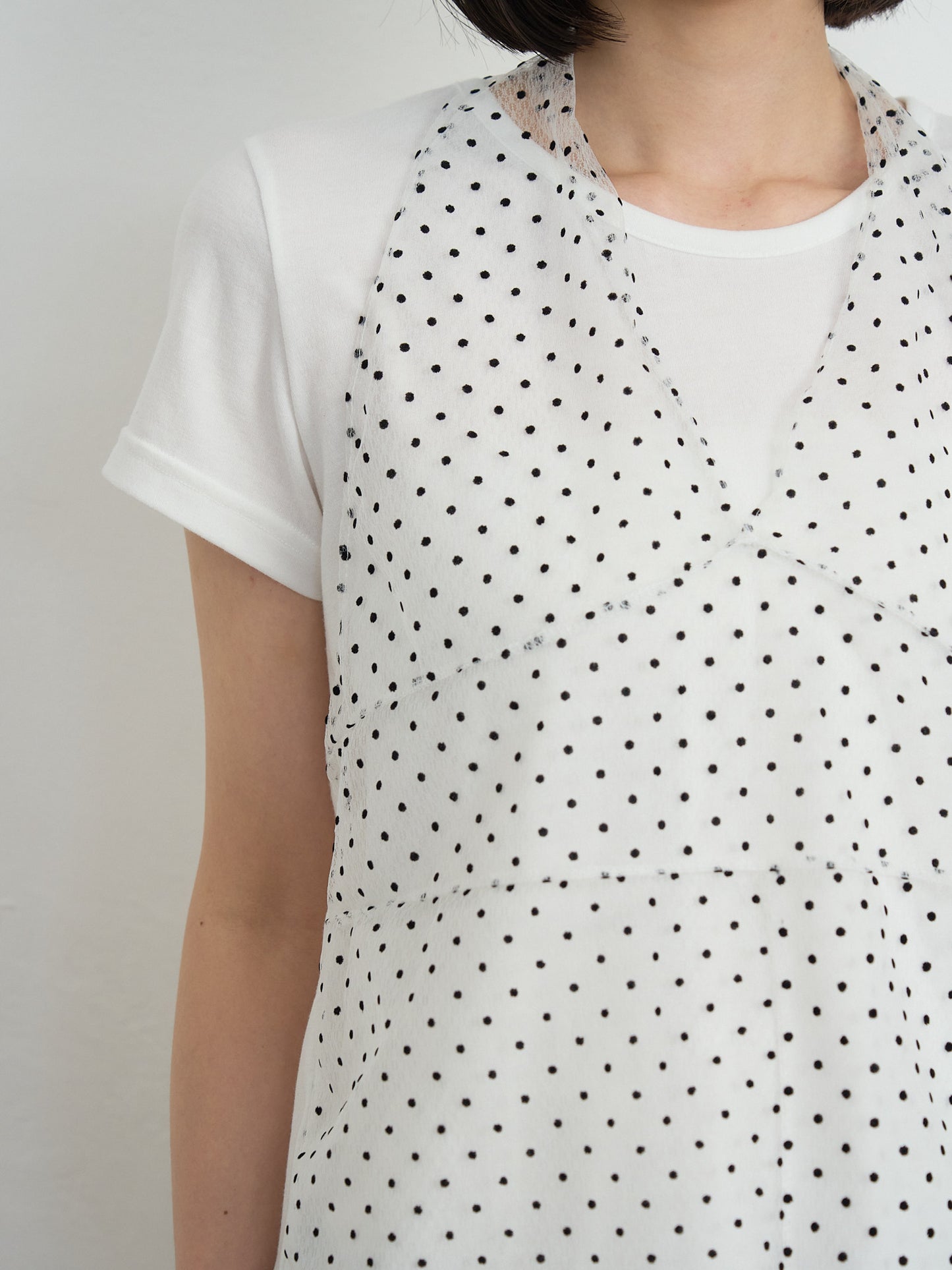 sheer dot layered tee