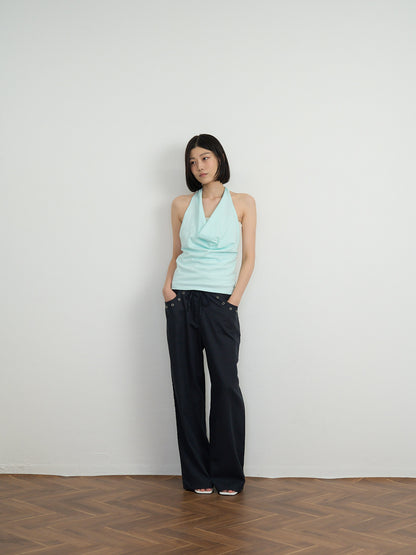 draped halter top