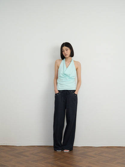 draped halter top