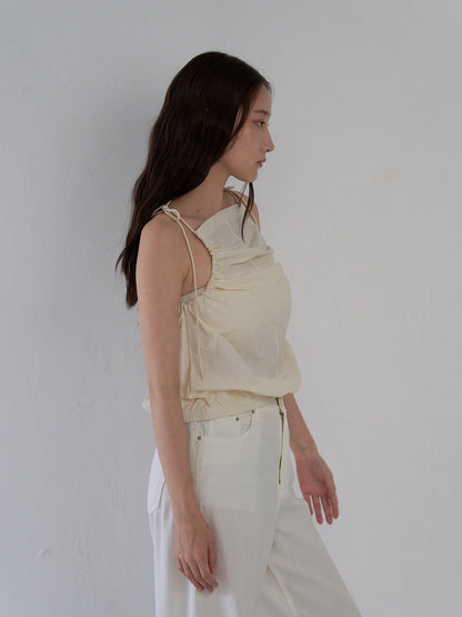 string shoulder wrinkle tops
