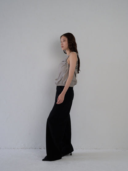 string shoulder wrinkle tops
