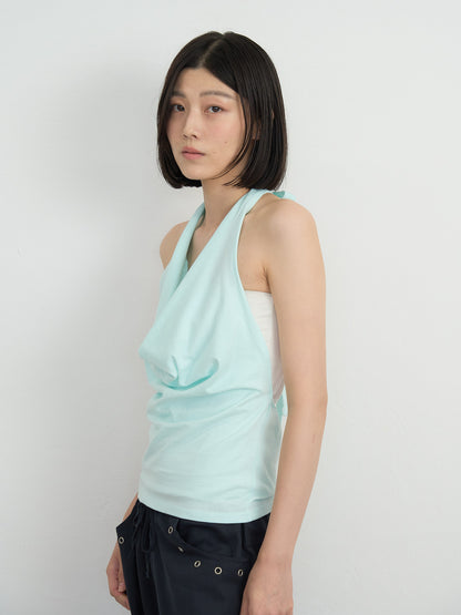 draped halter top