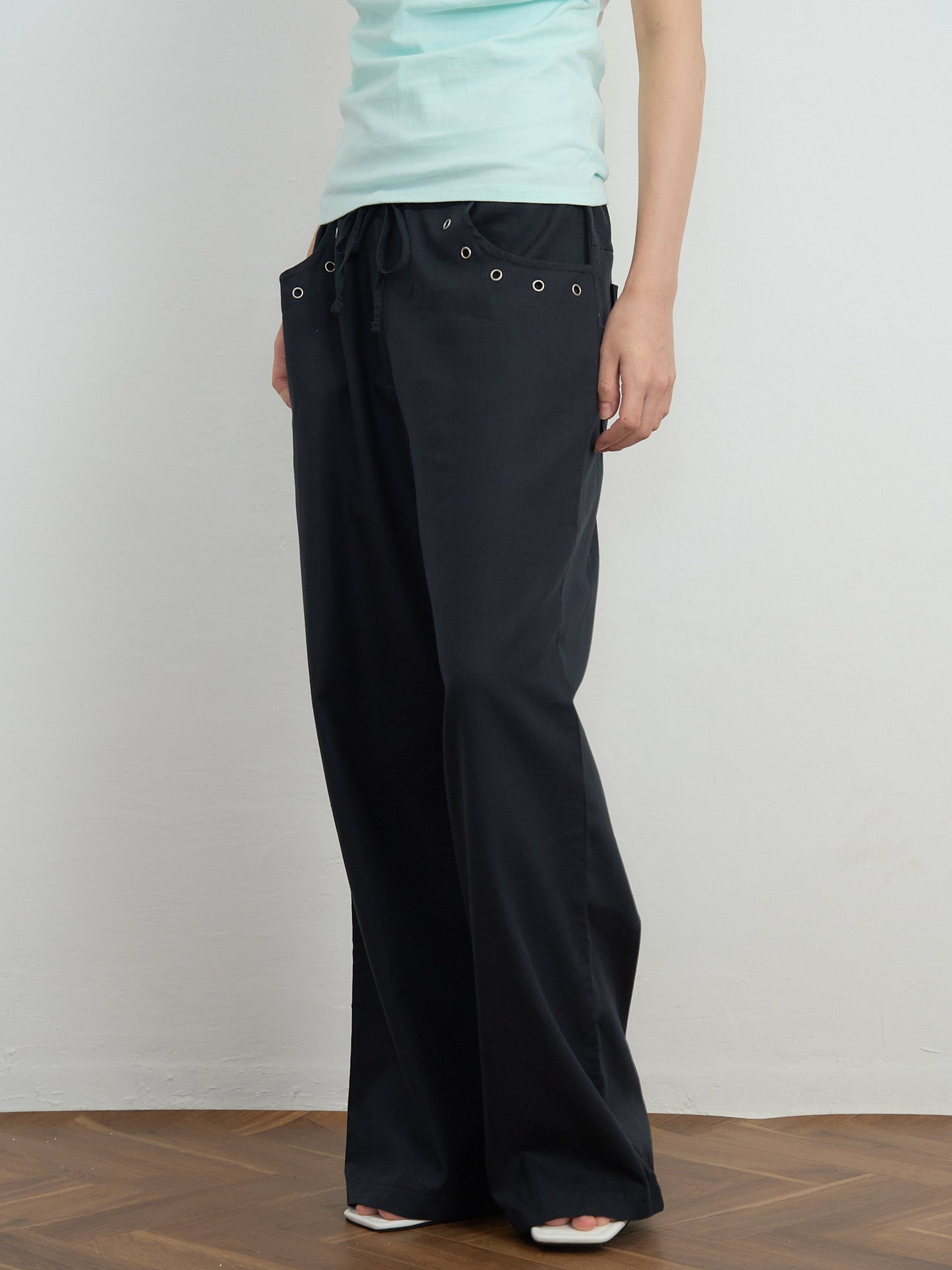 eyelet wide pants
