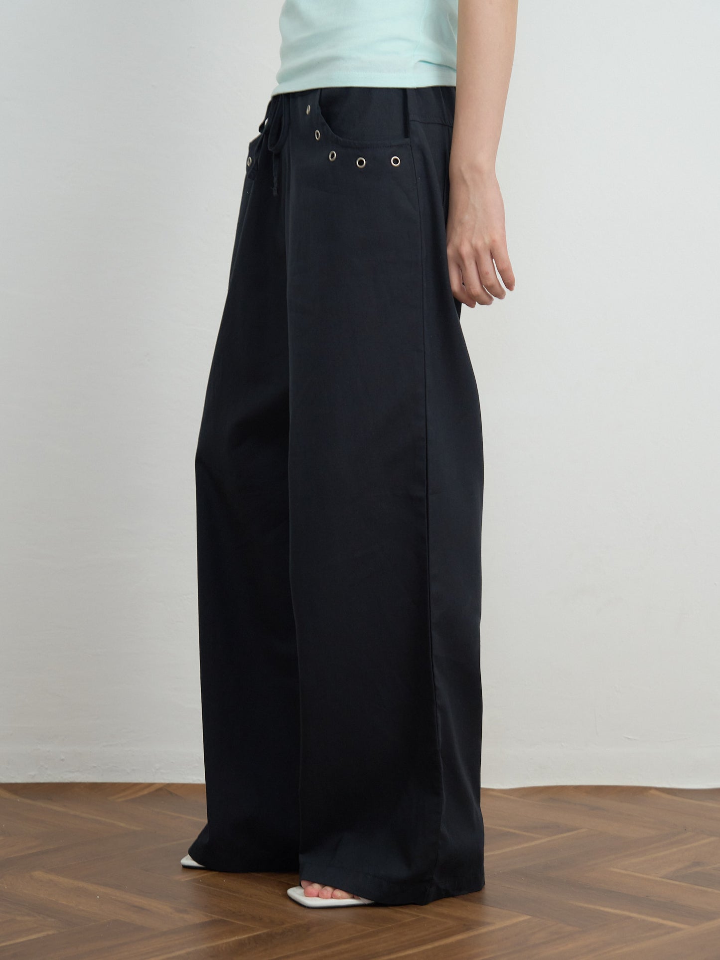 eyelet wide pants