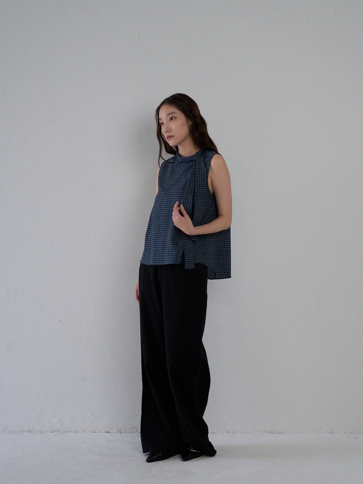 plaid sleeveless