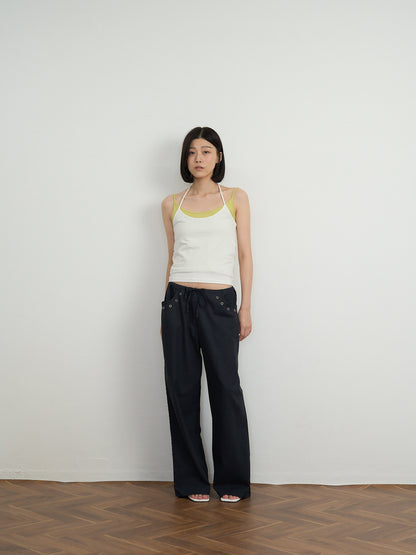 two tone halter cami