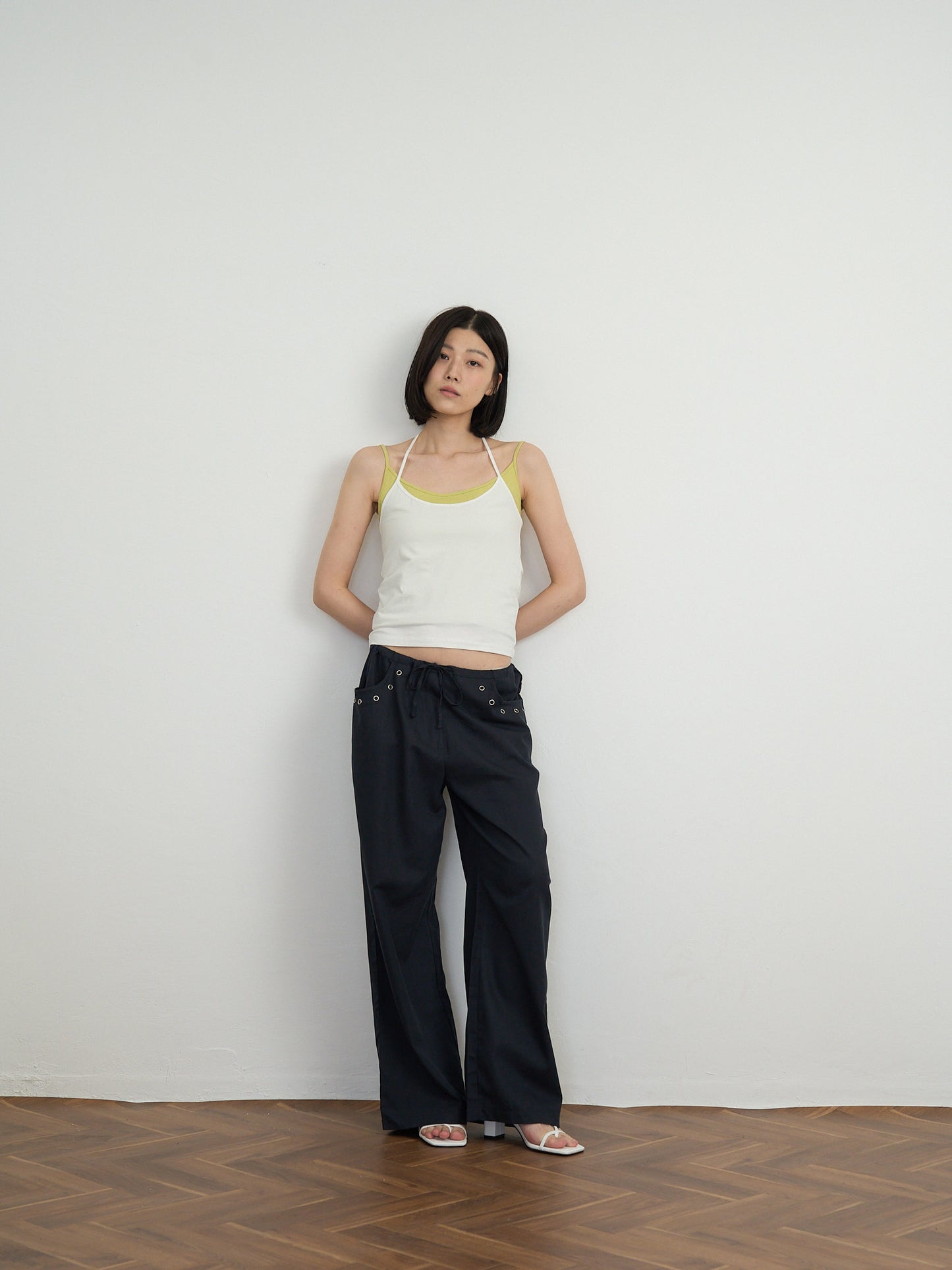 two tone halter cami