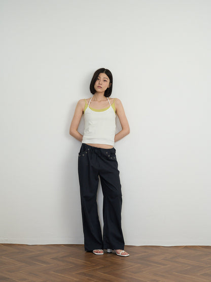 two tone halter cami