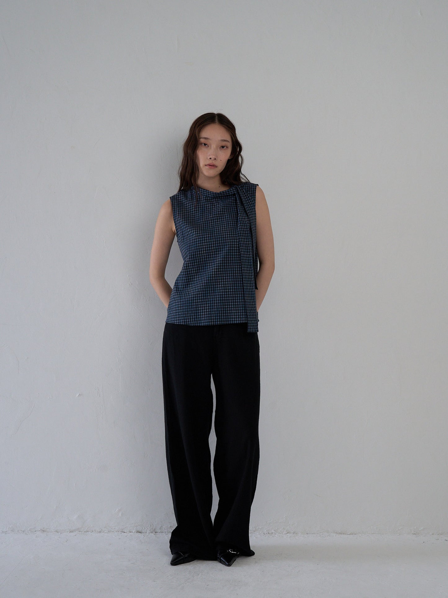 plaid sleeveless