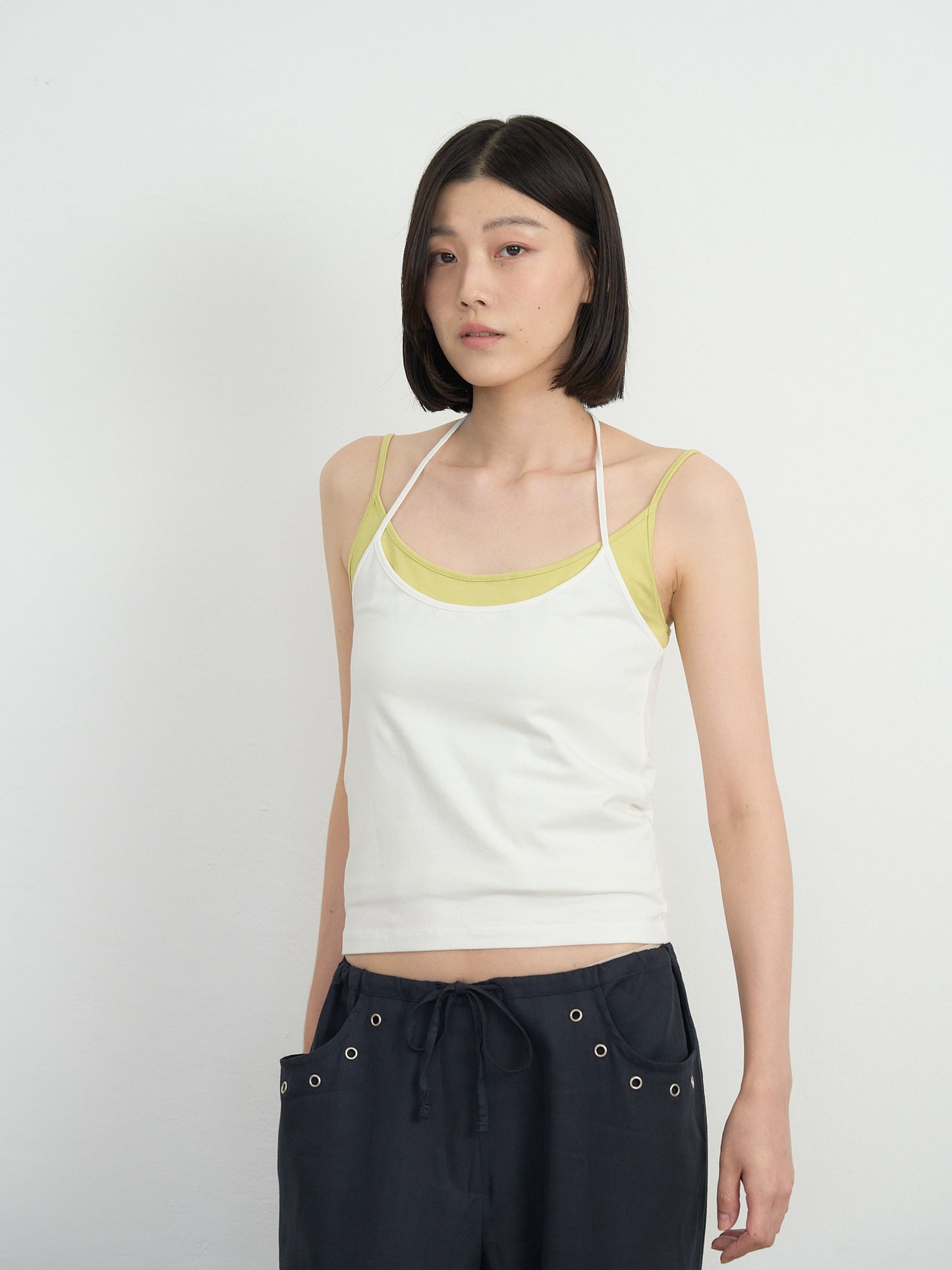 two tone halter cami