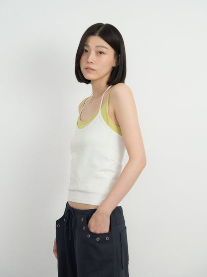 two tone halter cami