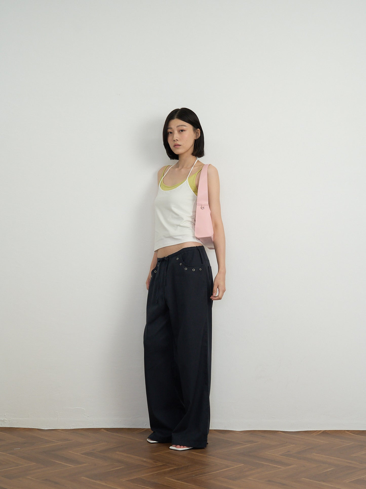 two tone halter cami