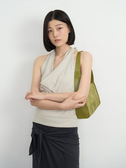 draped halter top