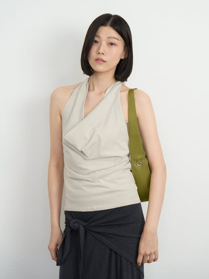 draped halter top