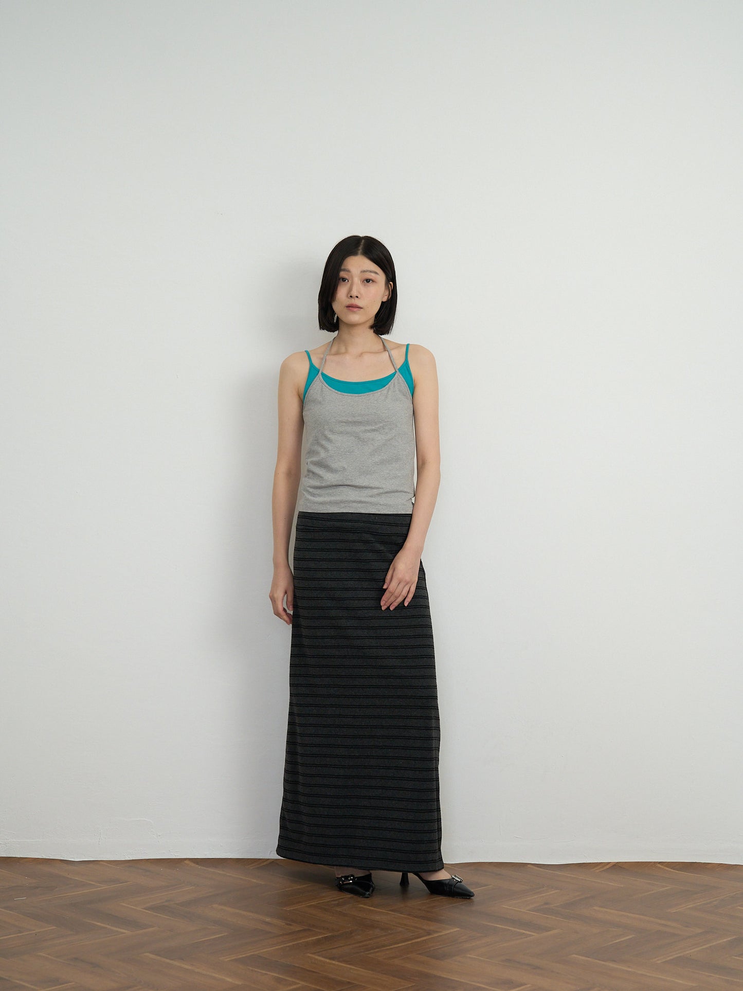 two tone halter cami