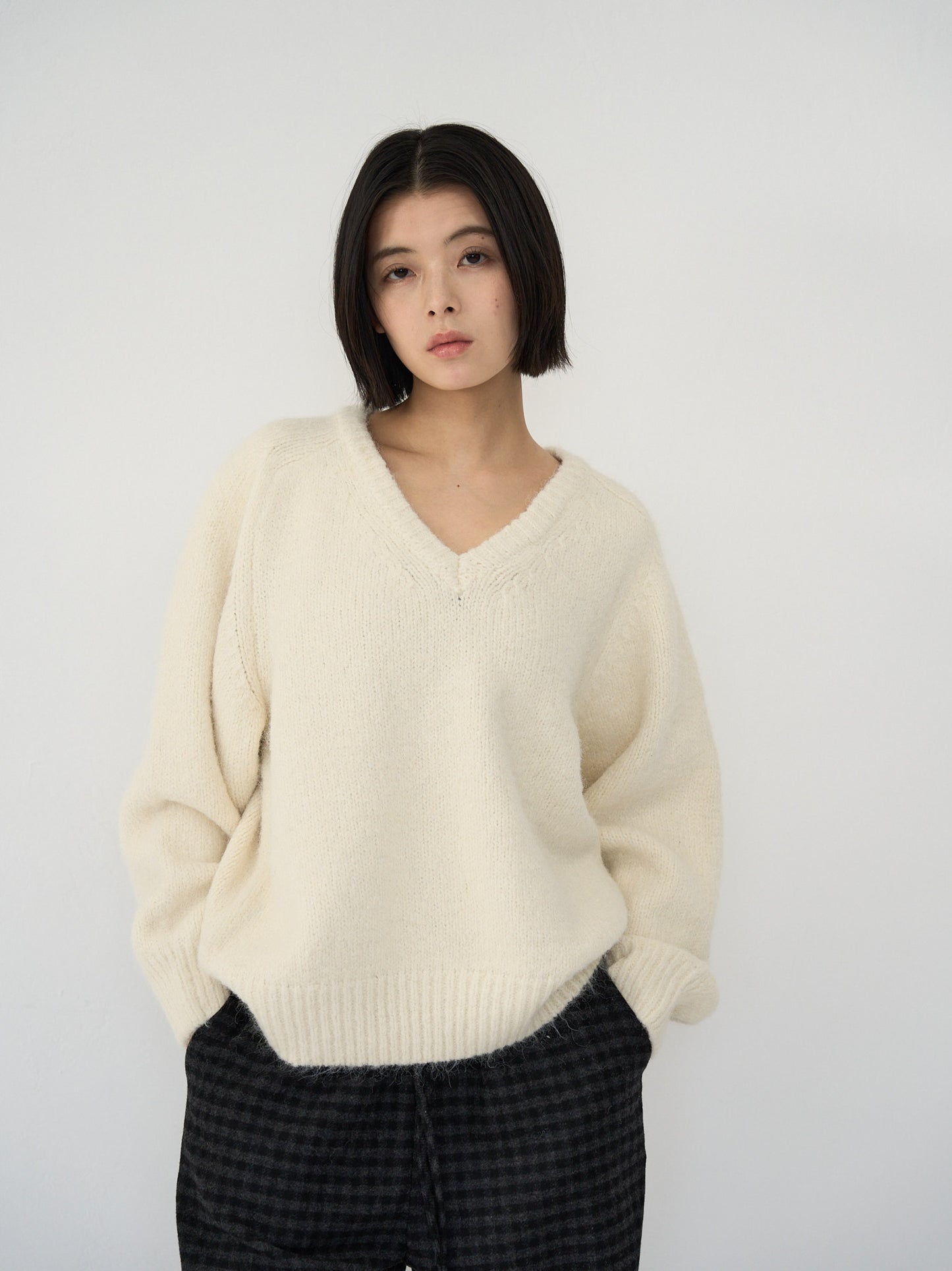 v neck soft knit