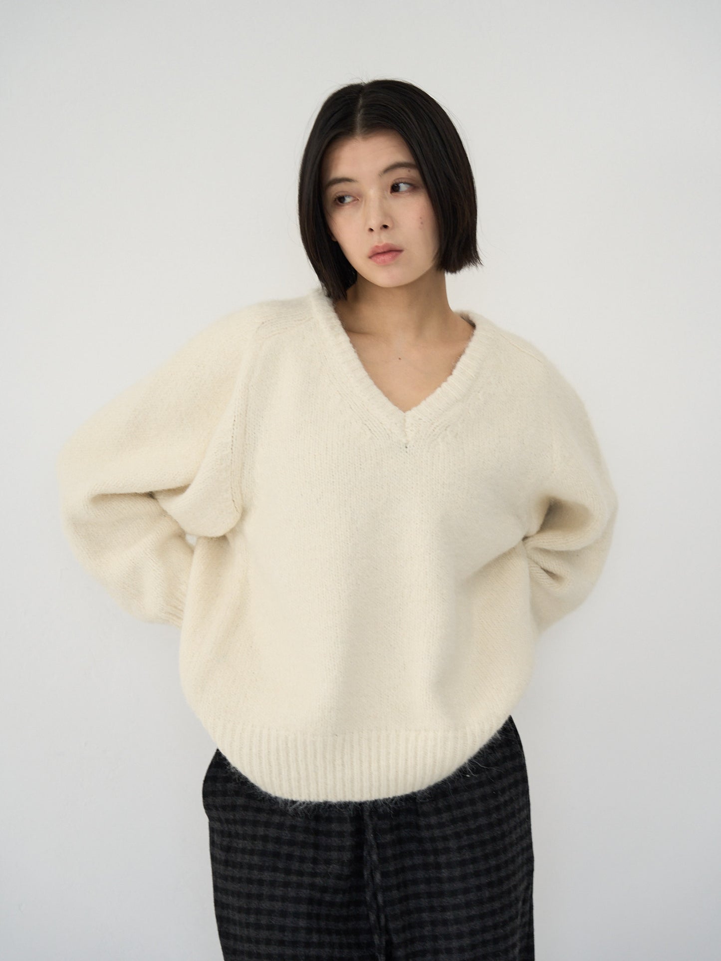 v neck soft knit
