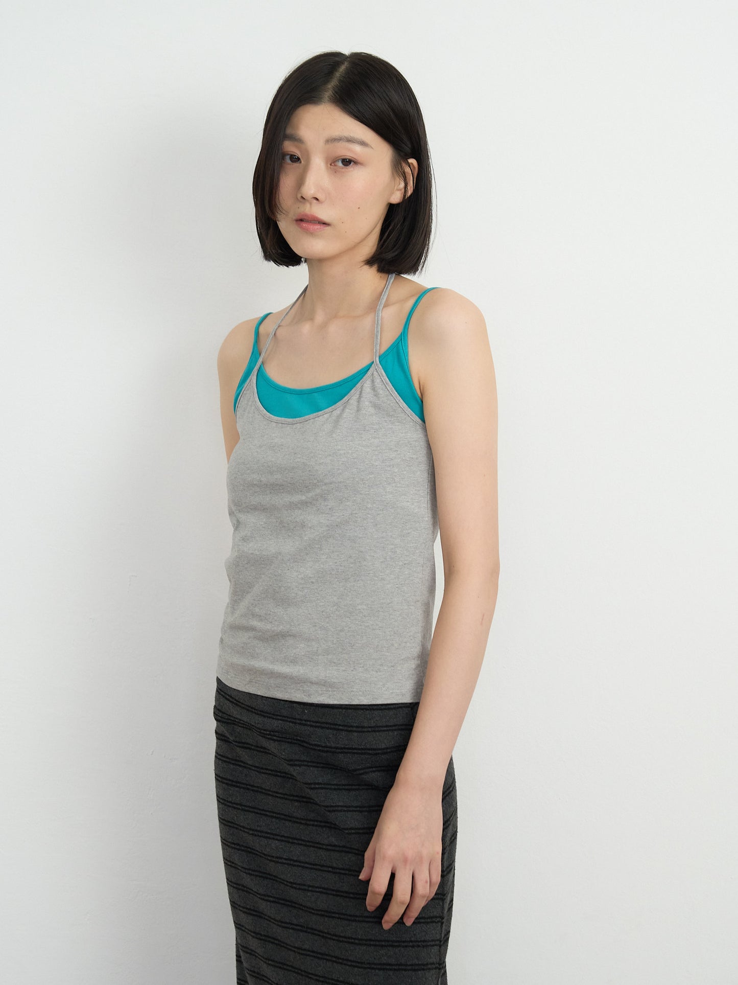 two tone halter cami