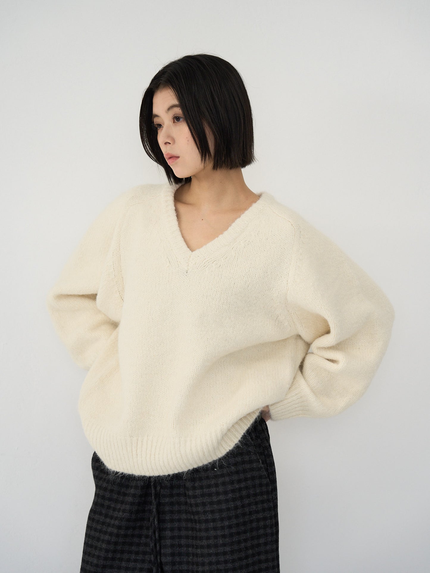 v neck soft knit