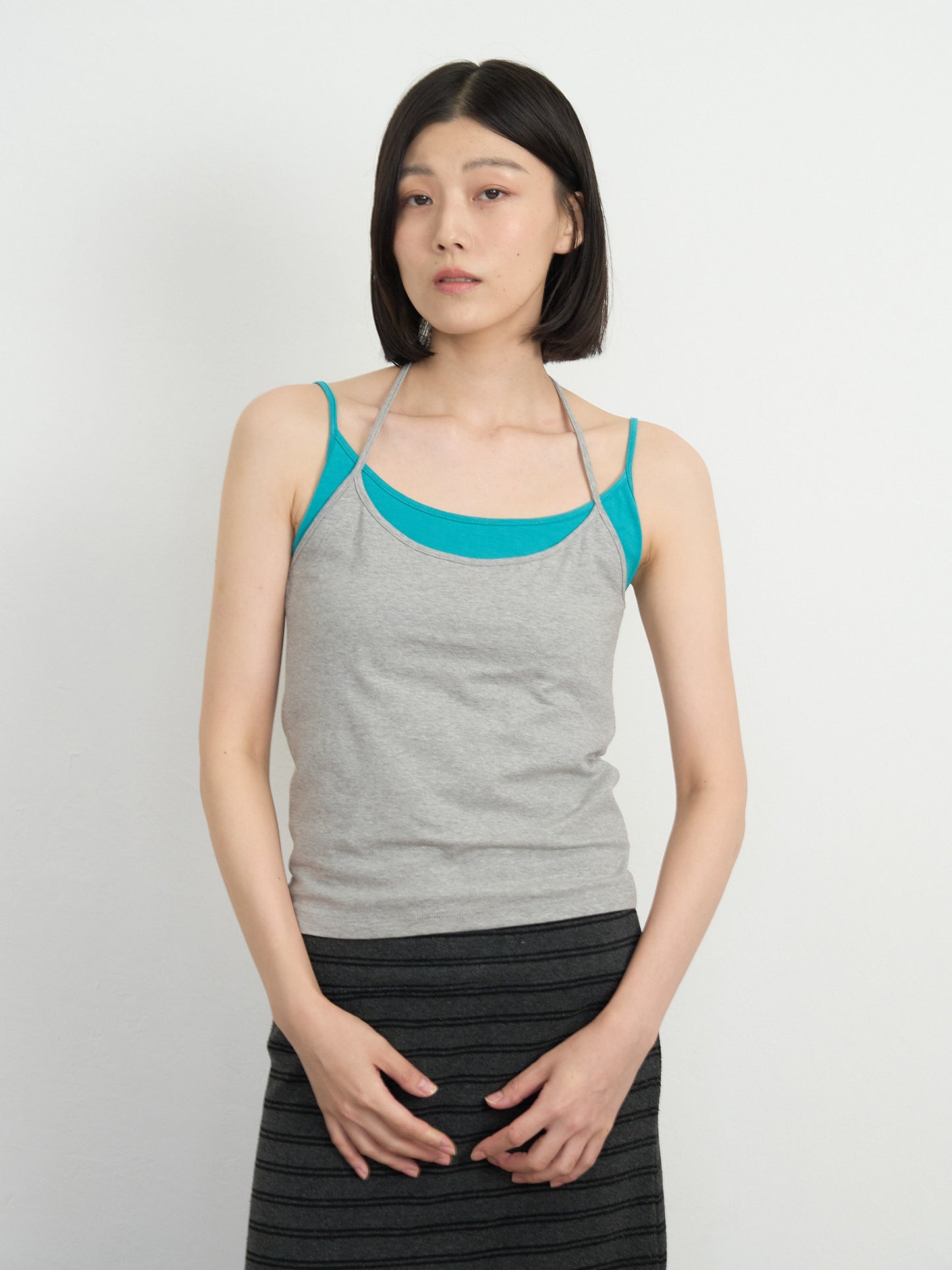 two tone halter cami