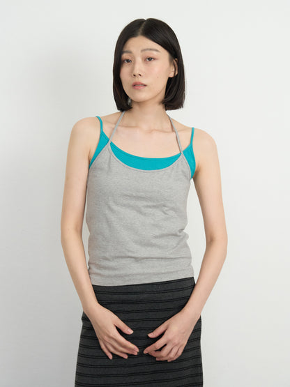 two tone halter cami