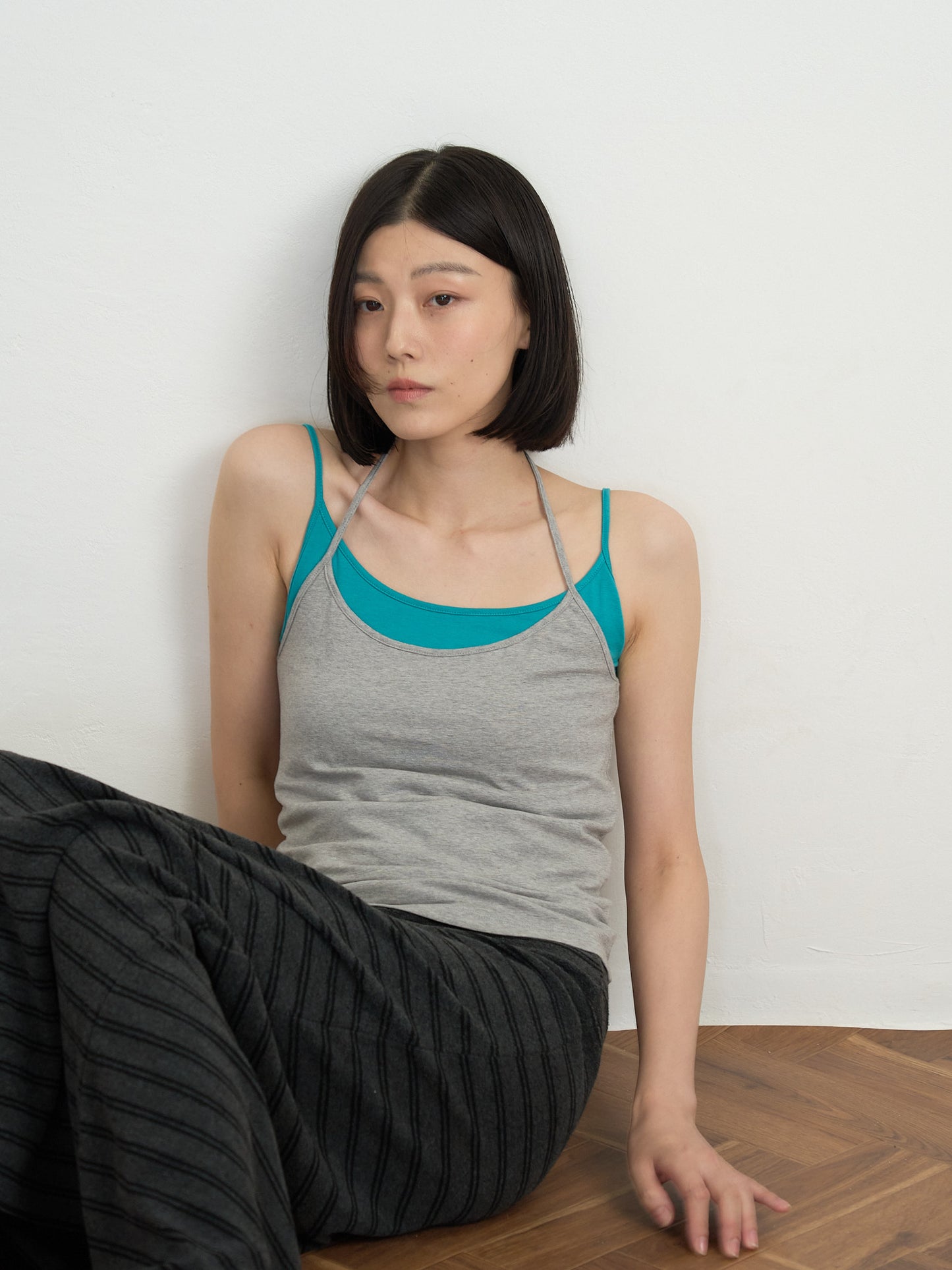 two tone halter cami