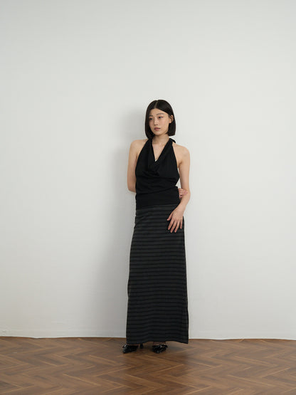 draped halter top