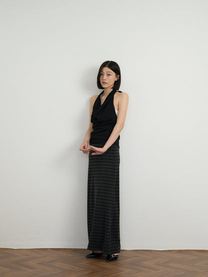 draped halter top