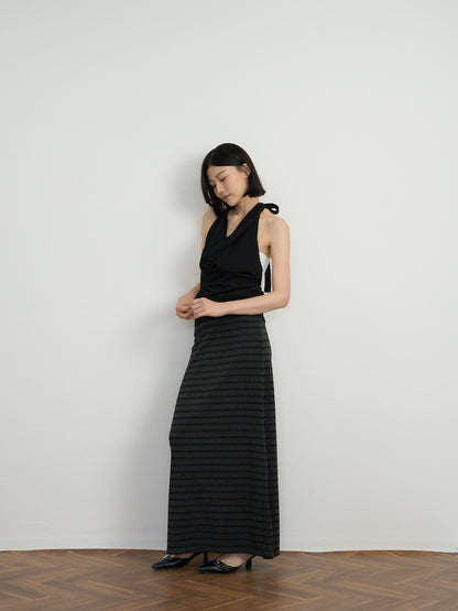 draped halter top