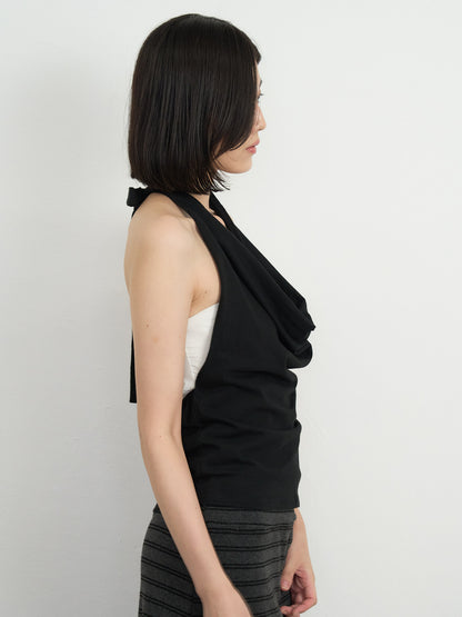 draped halter top