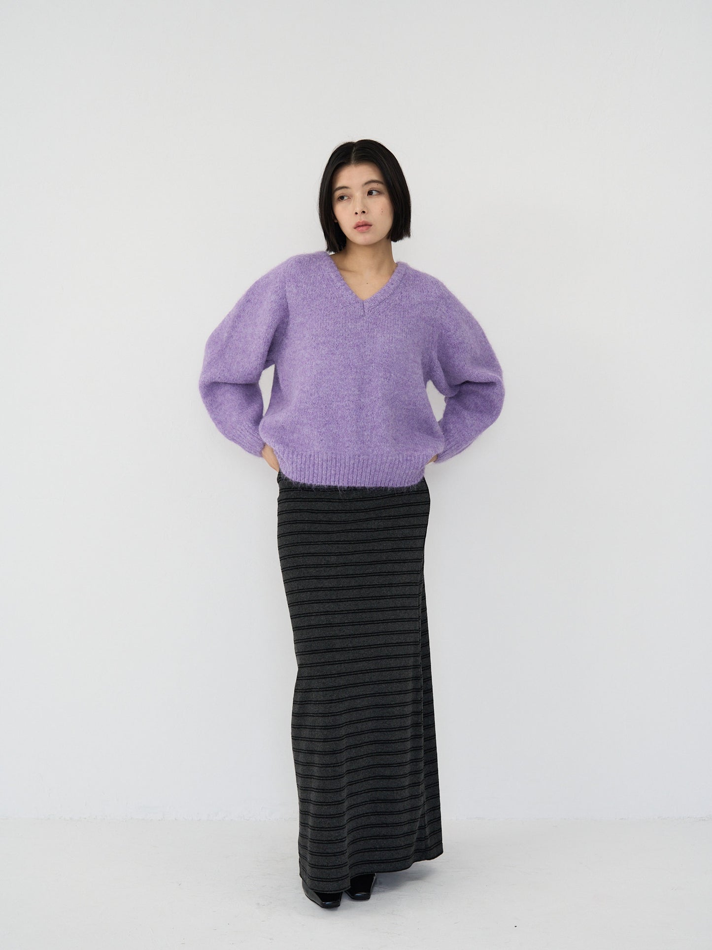 v neck soft knit