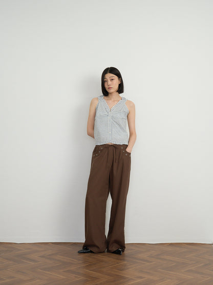 eyelet wide pants