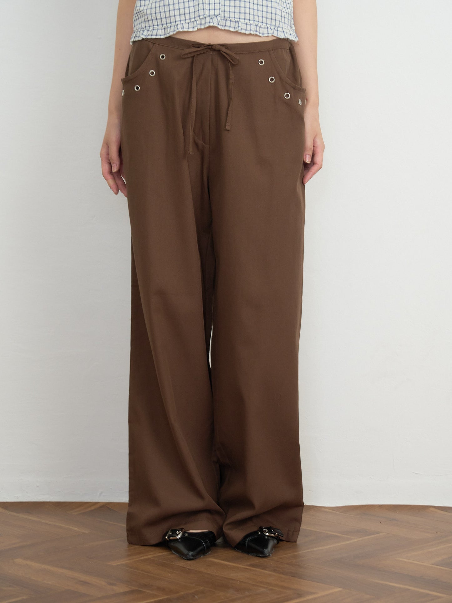 eyelet wide pants