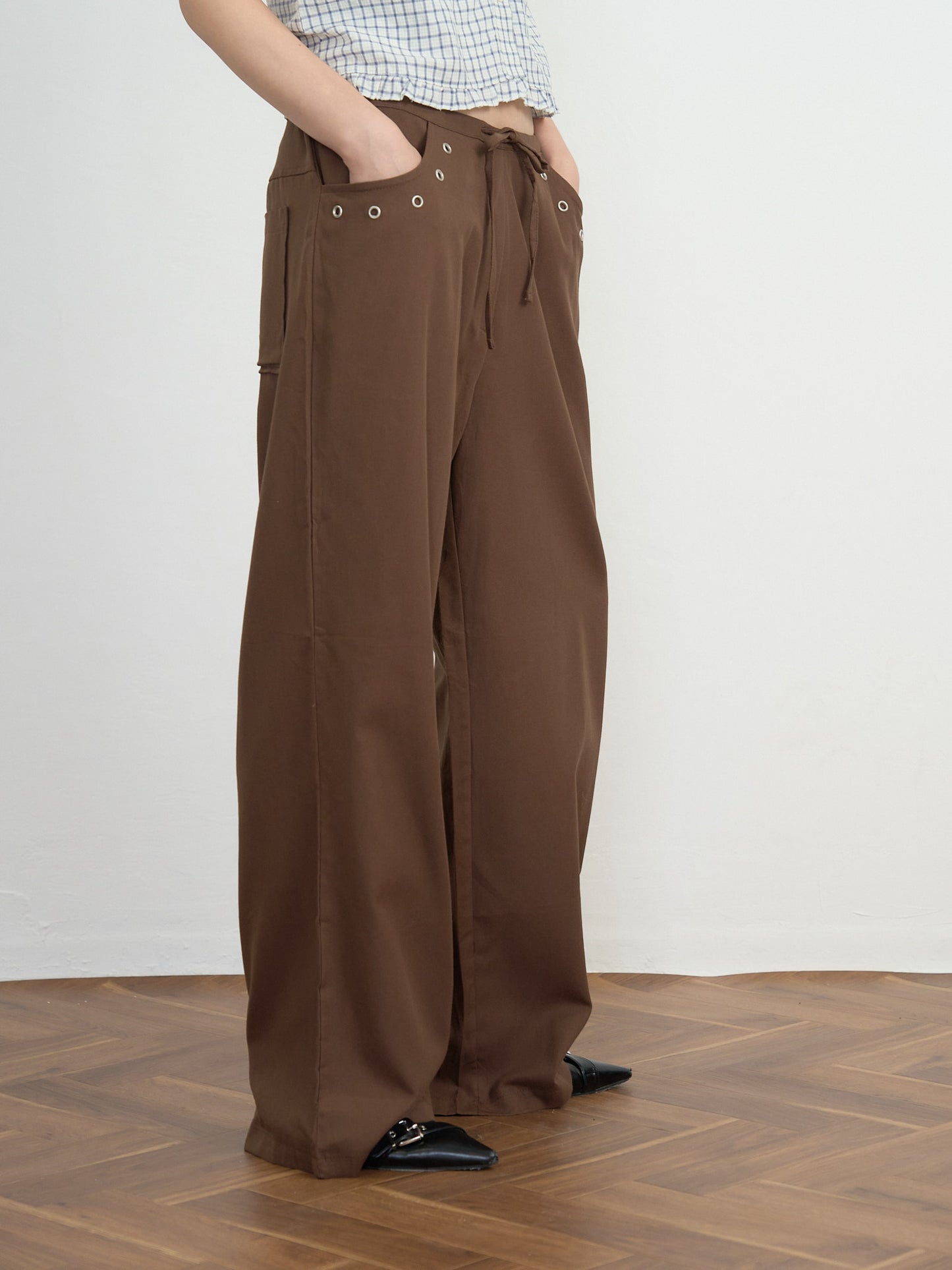 eyelet wide pants