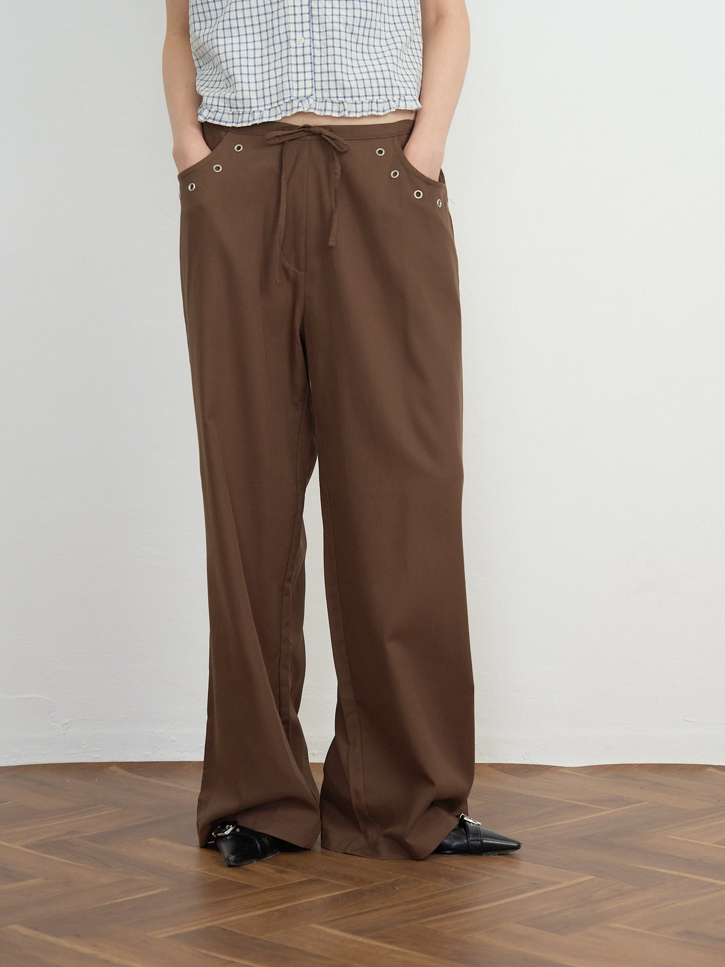 eyelet wide pants