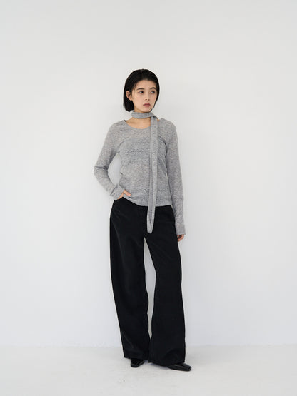 wool wide pants