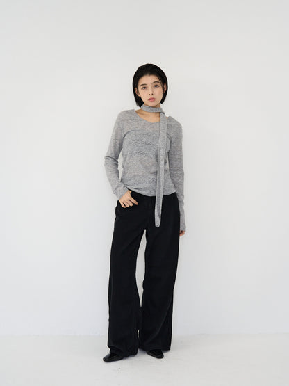 wool wide pants