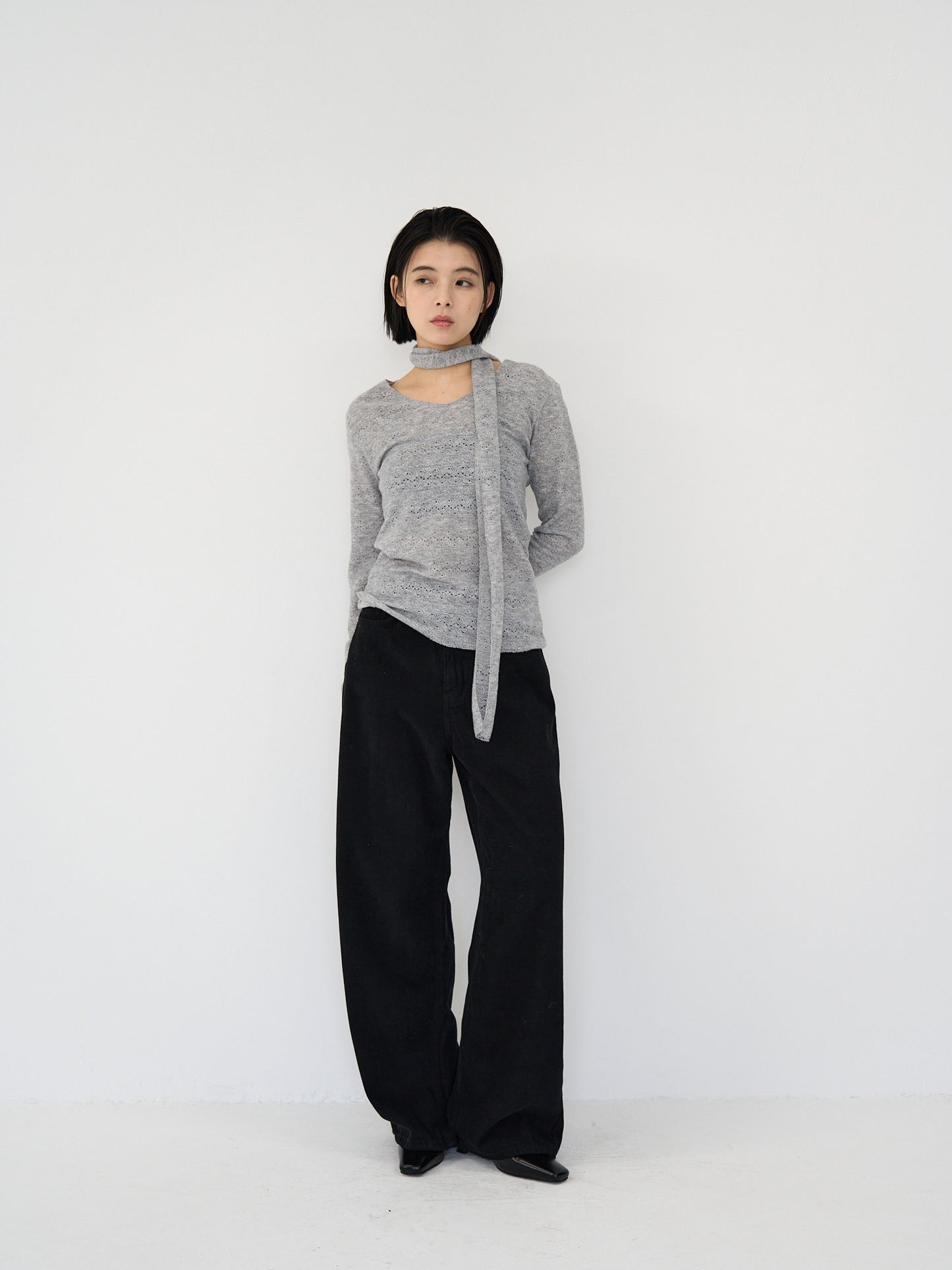 wool wide pants