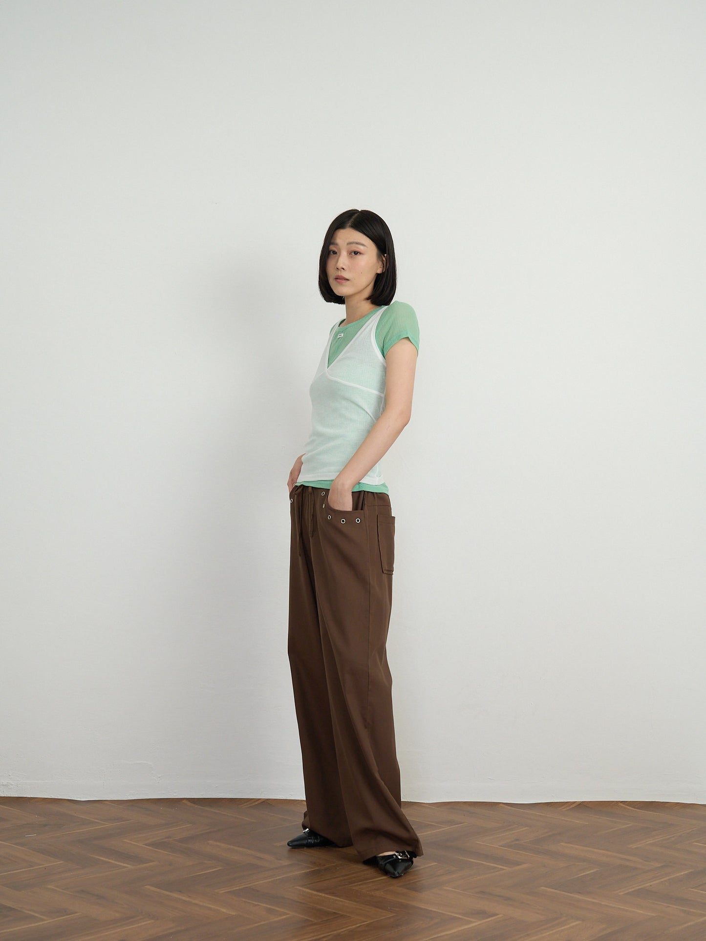 eyelet wide pants
