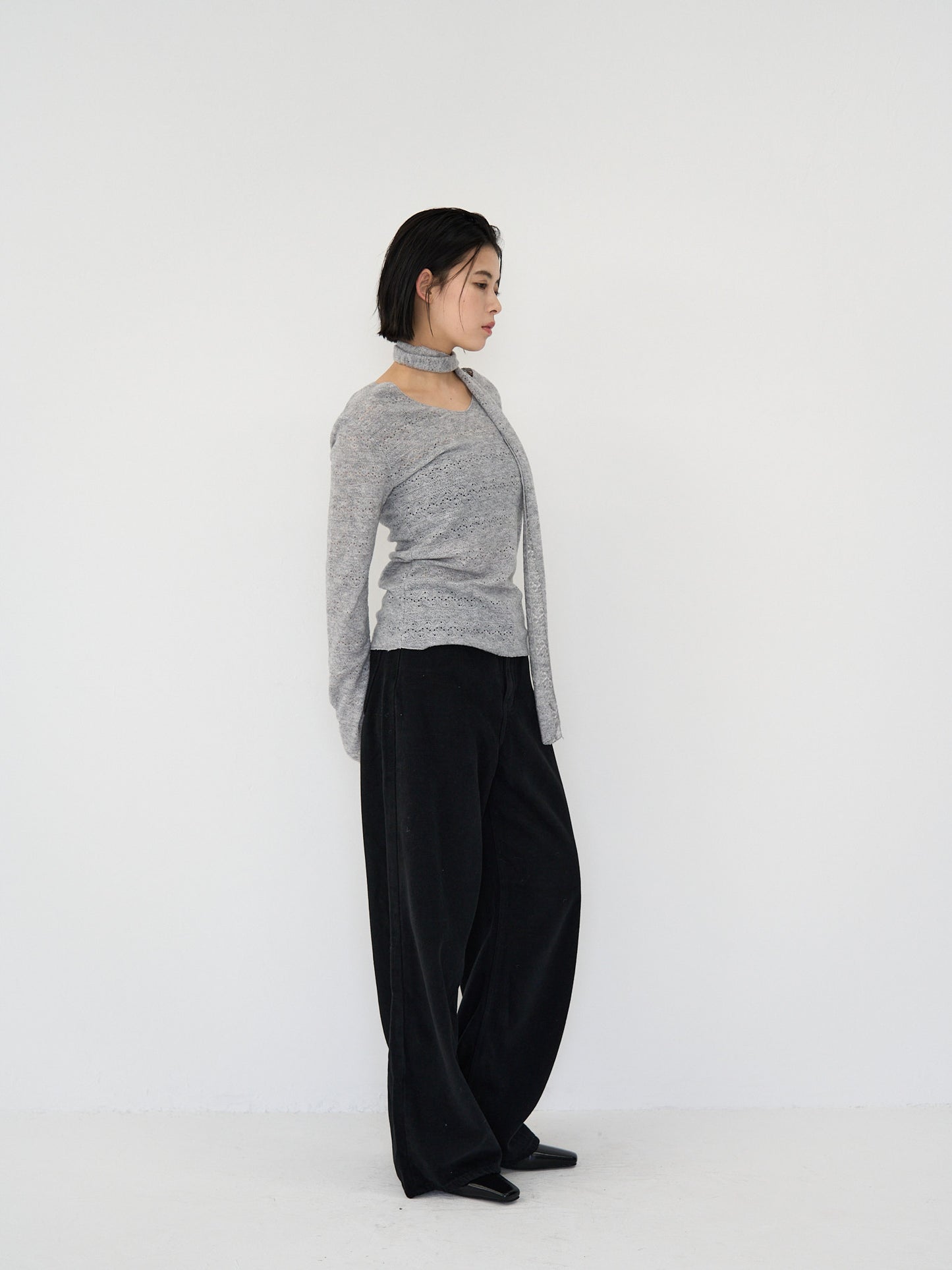 wool wide pants