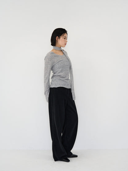 wool wide pants