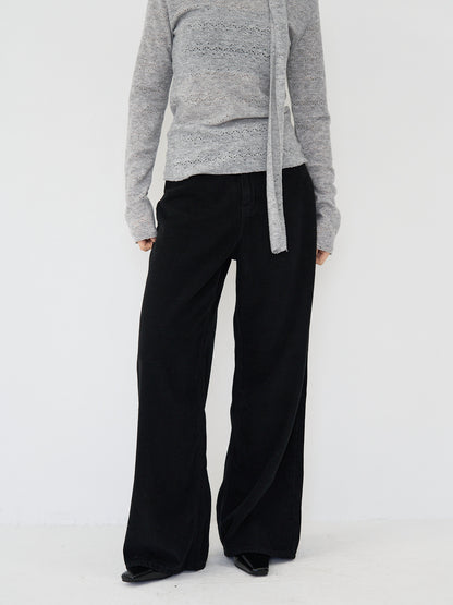 wool wide pants
